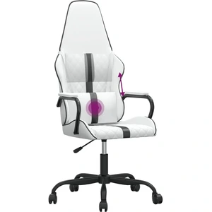 vidaXL Gaming-Stuhl mit Massagefunktion Schwarz und Weiß Kunstleder günstig