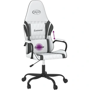 vidaXL Gaming-Stuhl mit Massagefunktion Weiß und Schwarz Kunstleder günstig