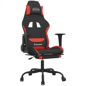 vidaXL Gaming-Stuhl mit Massage & FußstÃ1/4tze Schwarz und Rot Stoff günstig