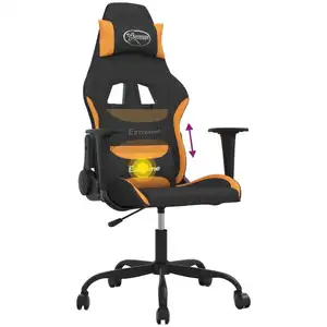 vidaXL Gaming-Stuhl mit Massagefunktion Schwarz und Orange Stoff günstig