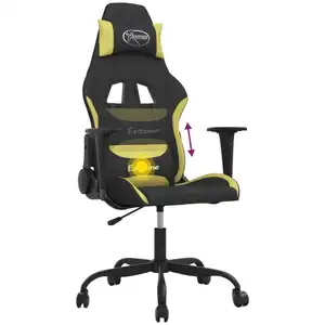 vidaXL Gaming-Stuhl mit Massagefunktion Schwarz und Hellgrün Stoff günstig