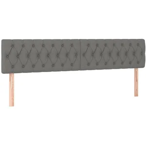 vidaXL Bett Kopfteile Dunkelgrau 200x7x78/88 cm Stoff (1-tlg) günstig