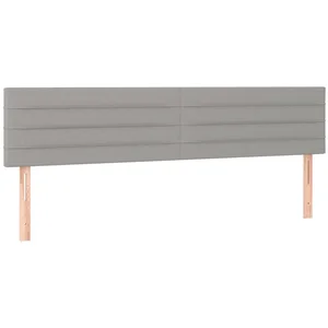 vidaXL Bett Kopfteile Hellgrau 200x5x78/88 cm Stoff (1-tlg) günstig