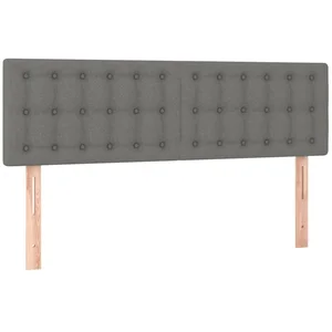 vidaXL Bett Kopfteile Dunkelgrau 144x5x78/88 cm Stoff (1-tlg) günstig