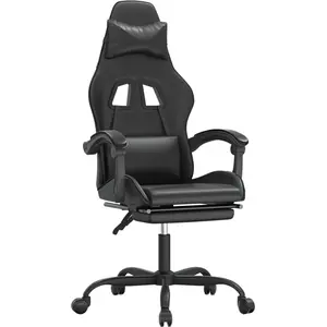 vidaXL Gaming-Stuhl mit Fußstütze Drehbar Schwarz Kunstleder günstig