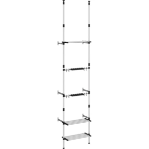 vidaXL Teleskop-Gartenregal mit 3 Ablagen Silber Aluminium günstig