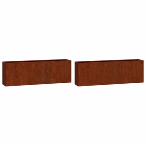 vidaXL Blumentopf Wand-Pflanzkübel 2 Stk. Rostig Cortenstahl 53x10x17 ... günstig