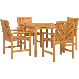 vidaXL Garten Essgruppe 5 Stk. Braun Massivholz Akazie günstig