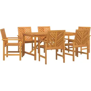 vidaXL Garten Essgruppe 7 Stk. Braun Massivholz Akazie günstig