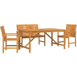 vidaXL Garten Essgruppe 4 Stk. Braun Massivholz Akazie günstig