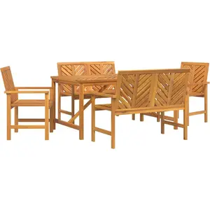 vidaXL Garten Essgruppe 5 Stk. Braun Massivholz Akazie günstig