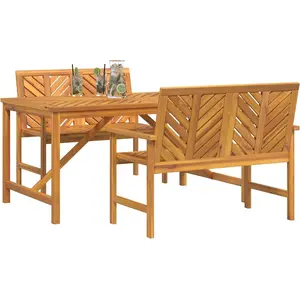 vidaXL Garten Essgruppe 3 Stk. Braun Massivholz Akazie günstig