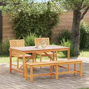 vidaXL Garten Essgruppe 4 Stk. Braun Massivholz Akazie günstig