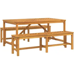vidaXL Garten Essgruppe 3 Stk. Braun Massivholz Akazie günstig