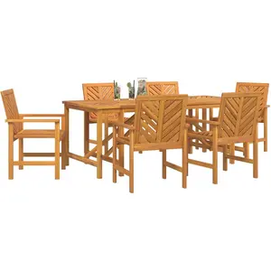 vidaXL Garten Essgruppe 7 Stk. Braun Massivholz Akazie günstig