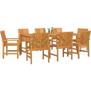 vidaXL Garten Essgruppe 9 Stk. Braun Massivholz Akazie günstig