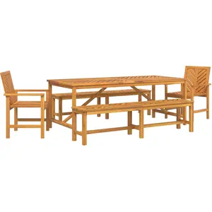 vidaXL Garten Essgruppe 5 Stk. Braun Massivholz Akazie günstig