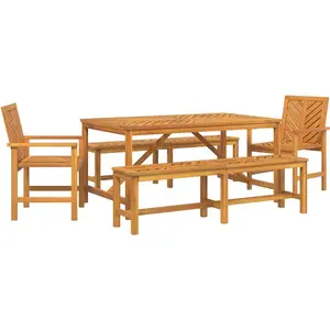 vidaXL Garten Essgruppe 5 Stk. Braun Massivholz Akazie günstig