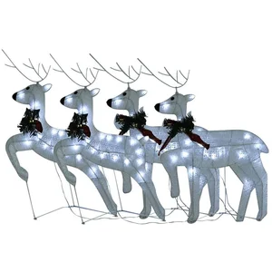 vidaXL Weihnachtsfigur LED-Rentiere 4 Stk. Weiß 80 LEDs (4 St)