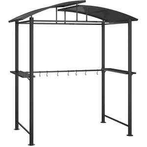 vidaXL Grillpavillon mit Seitenregalen Anthrazit 210x114x230 cm Stahl günstig