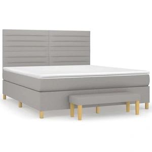 vidaXL Boxspringbett mit Matratze Hellgrau 180x200 cm Stoff günstig