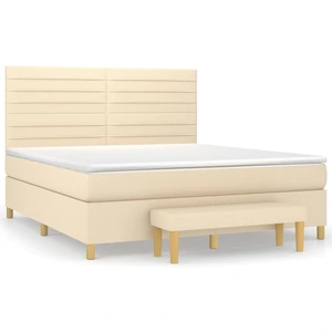 vidaXL Boxspringbett mit Matratze Creme 160x200 cm Stoff günstig