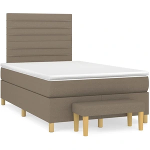 vidaXL Boxspringbett mit Matratze Taupe 120x200 cm Stoff günstig