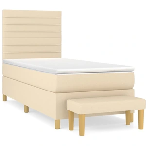 vidaXL Boxspringbett mit Matratze Creme 100x200 cm Stoff günstig