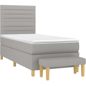 vidaXL Boxspringbett mit Matratze Hellgrau 90x200 cm Stoff günstig