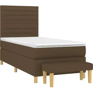 vidaXL Boxspringbett mit Matratze Dunkelbraun 90x190 cm Stoff günstig