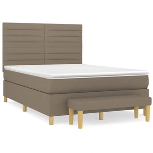 vidaXL Boxspringbett mit Matratze Taupe 140x200 cm Stoff günstig