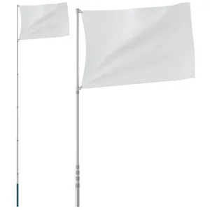 vidaXL Flagge Teleskop-Fahnenmast Silbern 5,5 m Aluminium günstig