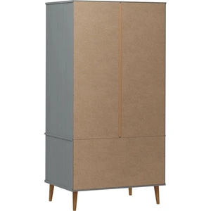 vidaXL Kleiderschrank MOLDE Grau 90x55x175 cm Massivholz Kiefer günstig
