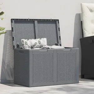 vidaXL Gartenbox Grau PP Rattan 180 L günstig