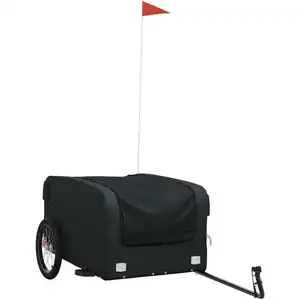 vidaXL Fahrradanhänger Schwarz 45 kg Eisen günstig