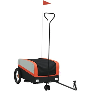 vidaXL Fahrradanhänger Schwarz und Orange 30 kg Eisen günstig