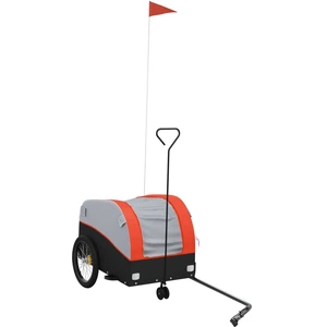 vidaXL Fahrradanhänger Schwarz und Orange 30 kg Eisen günstig