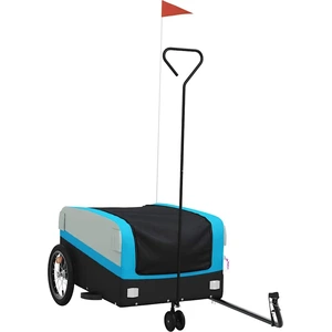 vidaXL Fahrradanhänger Schwarz und Blau 45 kg Eisen günstig