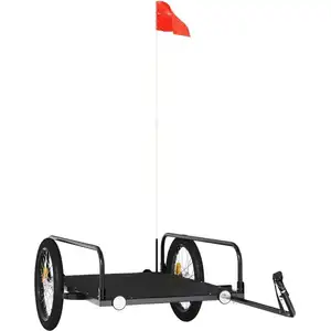 vidaXL Fahrradanhänger Schwarz 135x70x37 cm Eisen günstig