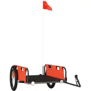 vidaXL Fahrradanhänger Orange Oxford-Gewebe und Eisen günstig