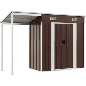 vidaXL Gartenhaus mit Schleppdach Braun 277x107x181 cm Stahl günstig