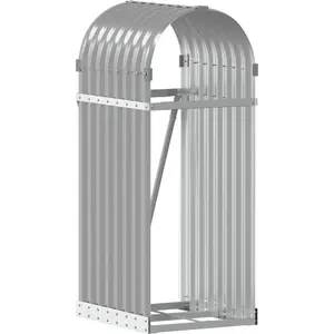 vidaXL Kaminholzunterstand Hellgrau 40x45x100 cm Verzinkter Stahl günstig
