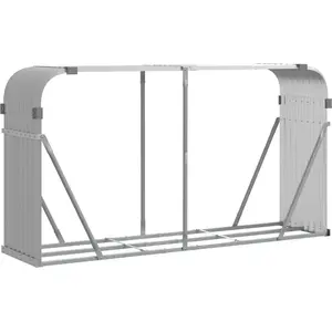 vidaXL Kaminholzunterstand Hellgrau 180x45x100 cm Verzinkter Stahl günstig