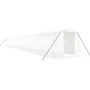 vidaXL Gewächshaus mit Stahlrahmen Weiß 40 m² 20x2x2 m günstig
