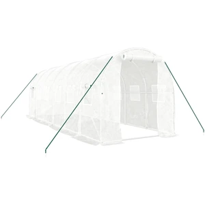 vidaXL Gewächshaus mit Stahlrahmen Weiß 12 m² 6x2x2 m günstig