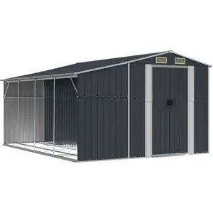 vidaXL Gerätehaus Anthrazit 277x365,5x179 cm Verzinkter Stahl günstig