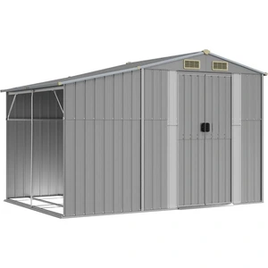 vidaXL Gerätehaus Grau 277x192,5x179 cm Verzinkter Stahl günstig