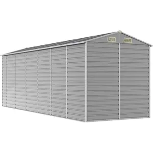 vidaXL Gartenhaus Hellgrau 191 x 555 x 198 cm Verzinkter Stahl günstig