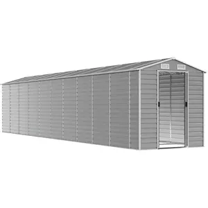 vidaXL Gartenhaus Hellgrau 191x895x198 cm Verzinkter Stahl günstig