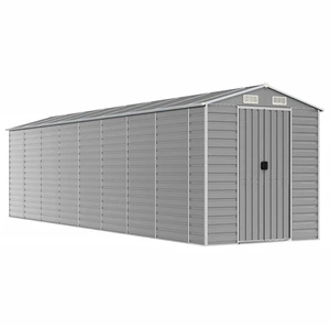 vidaXL Gartenhaus Hellgrau 191x725x198 cm Verzinkter Stahl günstig